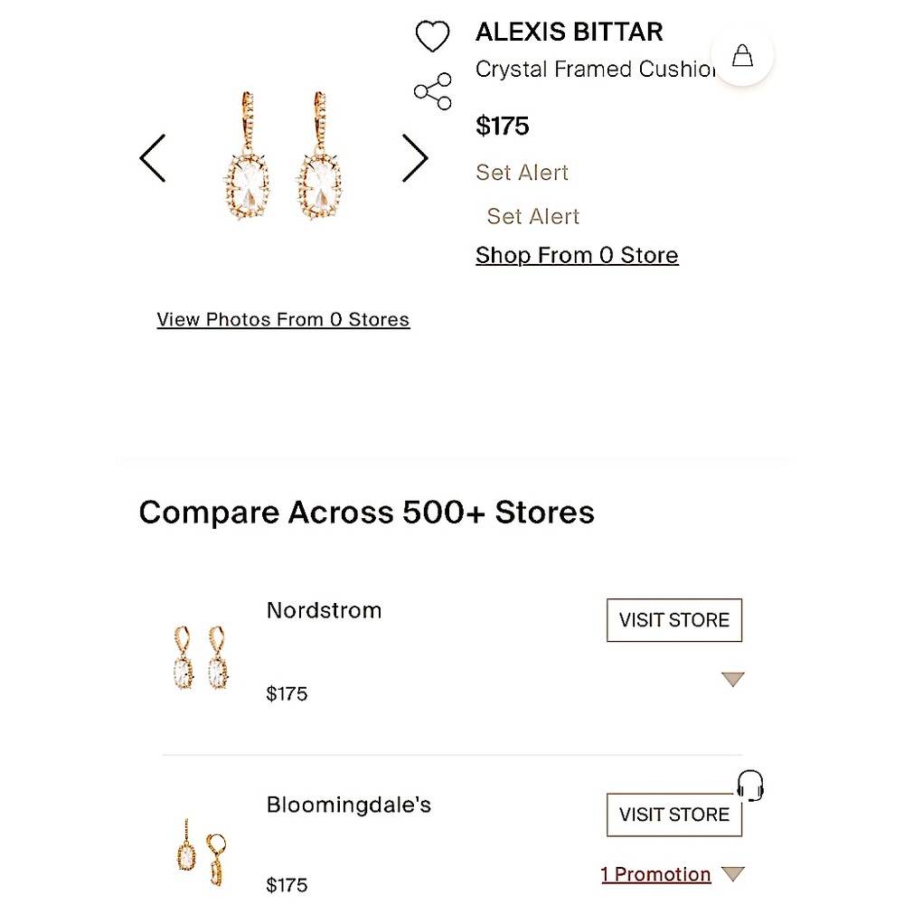 ALEXIS BITTAR Crystal Drop Earrings in Gold - Picture 9 of 9